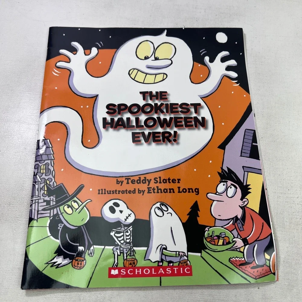 Scholastic The Spookiest Halloween Ever Book & Cassette Set 2006 Teddy Slater
